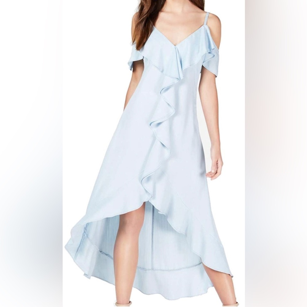 GUESS Women's Ruffled Cold-shoulder Hi-low Maxi Dress Pick Size M. EUC